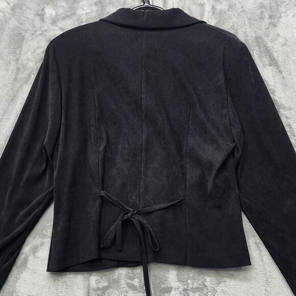 Vintage Brett Alixander Jacket Womens 12 Black Stretch Sueded Polyester Lined - Picture 12 of 12